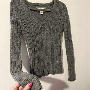 Abercrombie & Fitch Charcoal V-Neck Sweater